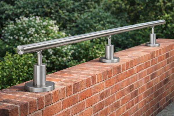 Edelstahl V2A Pfosten H150 mm Brüstungserhöhung Geländer Erhöhung Mauer Brüstung Reling